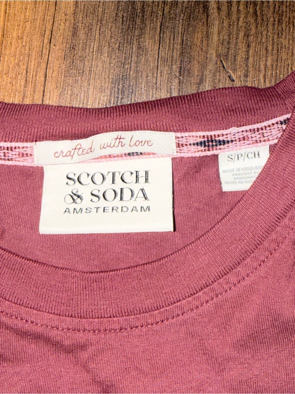 Scotch & Soda Amsterdam Graphic Logo T-Shirt Men’s Small Burgundy Short Sleeve - Picture 4 of 8